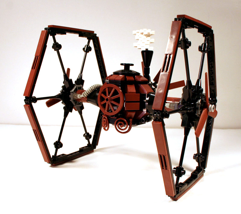 Illustration for article titled Steampunk LEGO TIE Fighter Beats the Crap Out of X-Wing, Shows Amazing Vision of Star Wars Universe